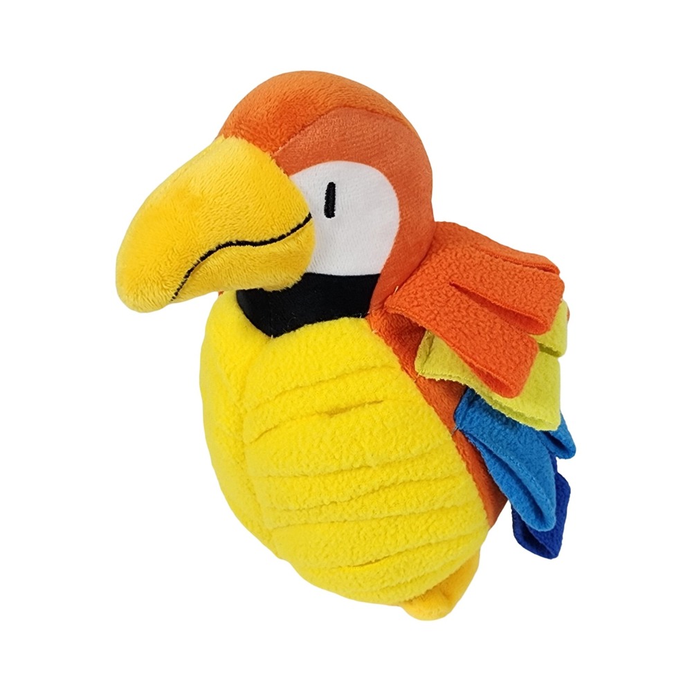 Sniff Snack Plush Parrot Dog Toy Crinkly Feathers Squeaker Interactive Play